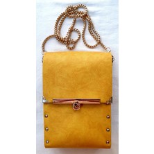 Sska Deri Ve Ahşap Askılı Omuz Çantası Boy 20 Cm En 14 Cm