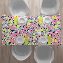 Casa Suki Sarı Pembe Çiçekli Masa Örtüsü
