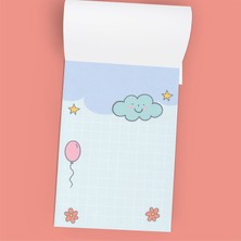Grdall 1 Adet - A6 Ebatta Üstten Tutkallı Not - Tutkallı Bloknot - Desenli Notluk - Notepad