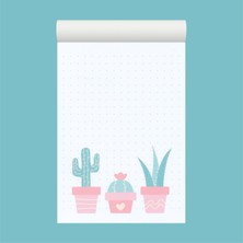 Grdall 1 Adet - A6 Ebatta Üstten Tutkallı Not - Tutkallı Bloknot - Desenli Notluk - Notepad