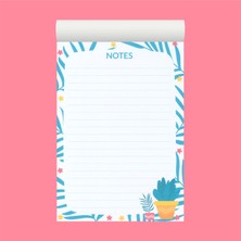 Grdall 1 Adet - A6 Ebatta Üstten Tutkallı Not - Tutkallı Bloknot - Desenli Notluk - Notepad