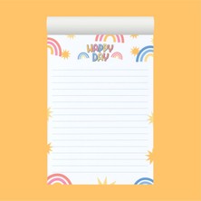Grdall 1 Adet - A6 Ebatta Üstten Tutkallı Not - Tutkallı Bloknot - Desenli Notluk - Notepad