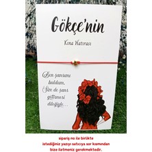 Emtory Home 20 Adet- Gold Yıldız Şans Bilekliği - Kırmızı Elbiseli Kız Konsept - Kına Hediyesi - Nikah Hediye