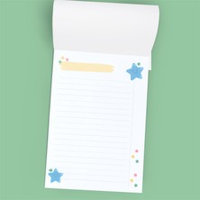 Grdall 1 Adet - A6 Ebatta Üstten Tutkallı Not - Tutkallı Bloknot - Desenli Notluk - Notepad