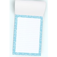 Grdall 1 Adet - A6 Ebatta Üstten Tutkallı Not - Tutkallı Bloknot - Desenli Notluk - Notepad