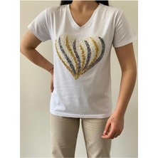 Ertul Textile Kalp Desenli T-Shirt