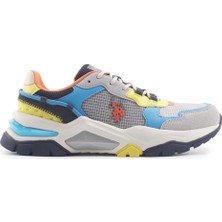 U.s. Polo Assn. Vincent 4Fx Erkek Gri-Mavi-Sarı (40-45) Sneaker Ayakkabı