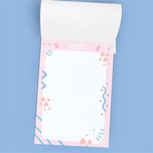 Grdall 1 Adet - A6 Ebatta Üstten Tutkallı Not - Tutkallı Bloknot - Desenli Notluk - Notepad