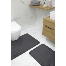 Devigo 2'li Kaydırmaz Peluş Banyo Paspası Banyo Klozet Takımı Klozet Paspas Takımı