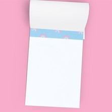 Grdall 1 Adet - A6 Ebatta Üstten Tutkallı Not - Tutkallı Bloknot - Desenli Notluk - Notepad