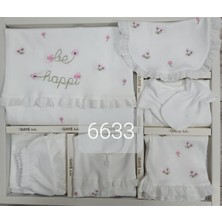 Gaye Çiçek Nakışlı Kız Bebek 10LU Zıbın Set Hastane Çıkışı