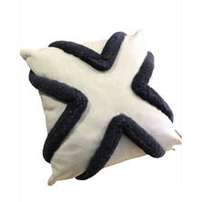 Home Art Atelier Hand Made Antrasit Işleme Punch Görünümlü Tufte Kılıf