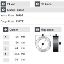 Nursan 177224 Statör 24V 90A V6 Mercedes - E.m. Man - 302 Otobüs 80 'den Sonrası