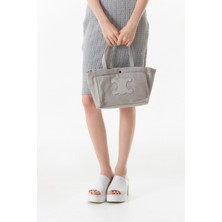 FullaModa Çıtçıtlı Keten Çanta