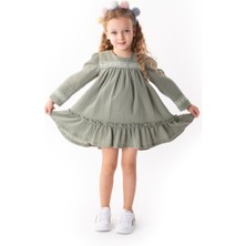 Orca Kids Fashion 1-10 Yaş Aralığı Müslin Elbise Yeşil