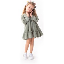 Orca Kids Fashion 1-10 Yaş Aralığı Müslin Elbise Yeşil