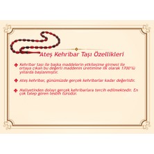 Gümüş Hediye Al 925 Ayar Gümüş Püsküllü Küre Kesim Yeşil Ateş Kehribar 99'luk Tesbih