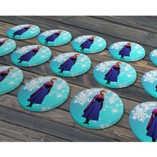 Letbil Reklam Elsa Frozen Etiketi, 4,5 cm - 40 Adet Opak Etiket