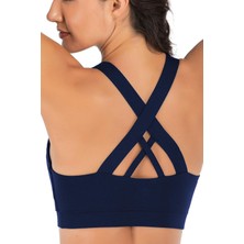 Ghassy Co. Kadın Çarpraz Sırt Detaylı Criss Cross Kaplı Yoga Egzersiz Fitness Spor Sütyeni