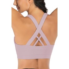 Ghassy Co. Kadın Çarpraz Sırt Detaylı Criss Cross Kaplı Yoga Egzersiz Fitness Spor Sütyeni