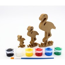 Neşeli Ahşap Ahşap Pelikan Figürü 3 Lü Takım 15CM 10CM 6cm Ahşap Boyama Ürünü.boyama Etkinliği.okul Öncesi