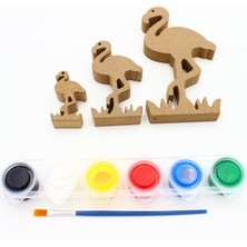 Neşeli Ahşap Ahşap Pelikan Figürü 3 Lü Takım 15CM 10CM 6cm Ahşap Boyama Ürünü.boyama Etkinliği.okul Öncesi