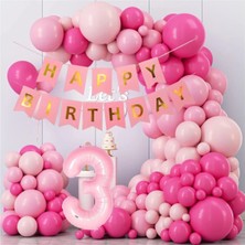 Tinky Winky Pembe Doğum Günü Konsepti Parti Eğlence Doğum Günü Kutlama Balon Zincir Kiti