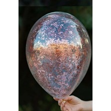 Tinky Winky Rose Gold Kristal Konfetili Şeffaf Balon 5'li Set