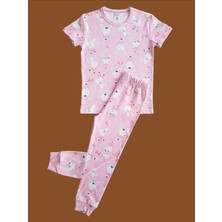 Çamaşır Bahçesi Kısa Kollu Desenli Çocuk Pijama Takım #baskılıçocukpijamatakım #tavşandesenlipijama #çamaşırbahçesi