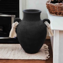 Nuoves Dokulu Kulplu Dekoratif Vazo ( Küçük Boydur)