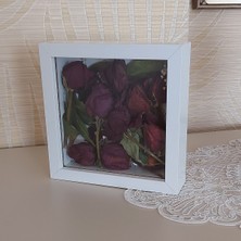 Verda Çerçeve 20X20X5 cm Beyaz Anı Çerçevesi! Yeni Moda Çiçek Anı Çerçevesi!