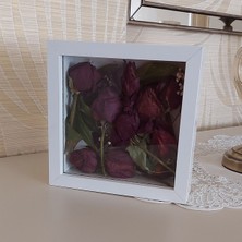 Verda Çerçeve 20X20X5 cm Beyaz Anı Çerçevesi! Yeni Moda Çiçek Anı Çerçevesi!