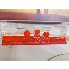 Efna Store Batmayan Kar Taneli Aşk Kalpleri Akvaryum Içinde Lüks Hediyelik,dekorafij Obje, 14X5X4 cm