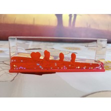 Efna Store Batmayan Yıldızlı Aşk Kalpleri Akvaryum Içinde Lüks Hediyelik,dekorafij Obje, 14X5X4 cm
