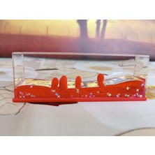 Efna Store Batmayan Yıldızlı Aşk Kalpleri Akvaryum Içinde Lüks Hediyelik,dekorafij Obje, 14X5X4 cm