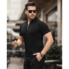 Wenteks Yarım Fermuarlı Polo Yaka T-Shirt