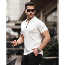 Wenteks Yarım Fermuarlı Polo Yaka T-Shirt