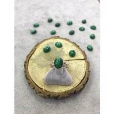 Nsa Sılver Malahit Taşı Gümüş Yüzük 925 Ayar Doğal Taş