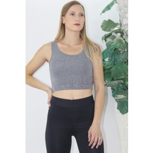 Nedo7 Beli Lastikli Crop Gri - LKS2907.022