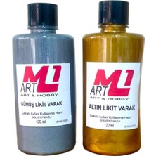 M1 Art Gümüş - Altın  Likit Varak 120.ML x 2 Adet