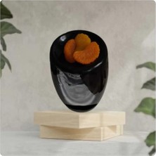Dekorasyon Siyah Renk Ister Günlük Ister Hediyelik Buhurdanlık 12*7 Cm+10 Adet Limon Kokulu Mandalina Mum