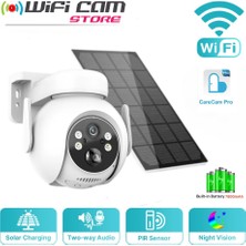 Wificam 3 mp 1080P Wifi Solar Güneş Enerjili Ptz Kamera Carecam Pro App (Sim Kartlı Değildir)