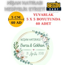 Begin Sarf 3 cm 4 cm 5 cm 6 cm Nişan Hatırası Etiketi Kendinden Yapışkanlı Kişiye Özel Yuvarlak Etiket