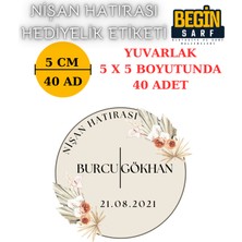 Begin Sarf 3 cm 4 cm 5 cm 6 cm Nişan Hatırası Etiketi Kendinden Yapışkanlı Kişiye Özel Yuvarlak Etiket