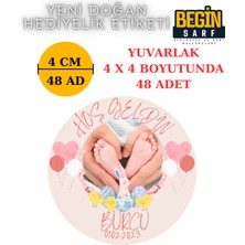 Begin Sarf 3 cm 4 cm 5cm 6 cm Yeni Doğan Bebek Hediyelik Etiketi Isim Tarih Yazılabilir Yuvarlak Etiket 002