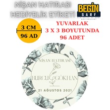 Begin Sarf 3 cm 4 cm 5 cm 6 cm Nişan Hatırası Etiketi Kendinden Yapışkanlı Kişiye Özel Yuvarlak Etiket