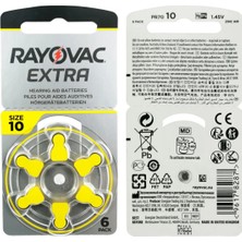 Rayovac Extra 10 Numara Işitme Cihazı Pili (6X10 60 Adet)+ Nem Tableti Hediyeli