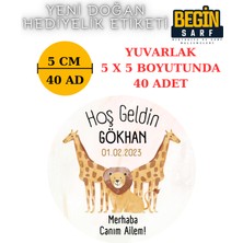 Begin Sarf 3 cm 4 cm 5cm 6 cm Yeni Doğan Bebek Hediyelik Etiketi Isim Tarih Yazılabilir Yuvarlak Etiket 001