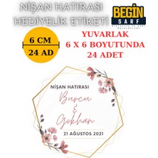 Begin Sarf 3 cm 4 cm 5 cm 6 cm Nişan Hatırası Etiketi Kendinden Yapışkanlı Kişiye Özel Yuvarlak Etiket