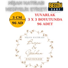 Begin Sarf 3 cm 4 cm 5 cm 6 cm Nişan Hatırası Etiketi Kendinden Yapışkanlı Kişiye Özel Yuvarlak Etiket